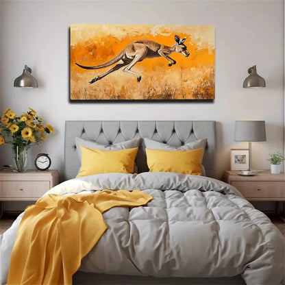 Australian Kangaroo Aesthetic Wall Art Canvas Office Home Room Framed 120x60cm