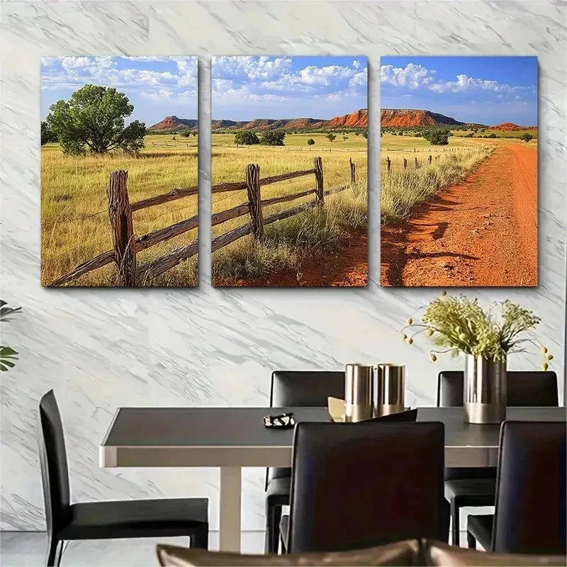 3pcs Southwestern Oklahoma Landscapes Perfect Wall Art Set Canvas Framed 50x70cm - High Quality Print 100% Australian Made Wall Canvas Ready to Hang