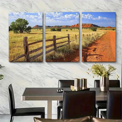 3pcs Southwestern Oklahoma Landscapes Perfect Wall Art Set Canvas Framed 50x70cm - High Quality Print 100% Australian Made Wall Canvas Ready to Hang