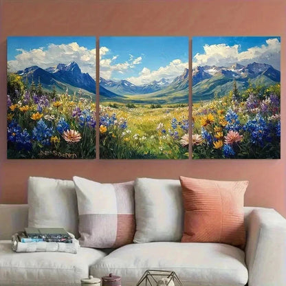 3pcs Jackson Hole Mountains Wyoming Perfect Wall Art Set Canvas Framed 60x90cm - High Quality Print 100% Australian Made Wall Canvas Ready to Hang - Bella Home Decor