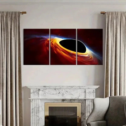 3pcs Space Fantasy Theme Black Hole Wall Art Set Canvas Framed 60x90cm - High Quality Print 100% Australian Made Wall Canvas Ready to Hang