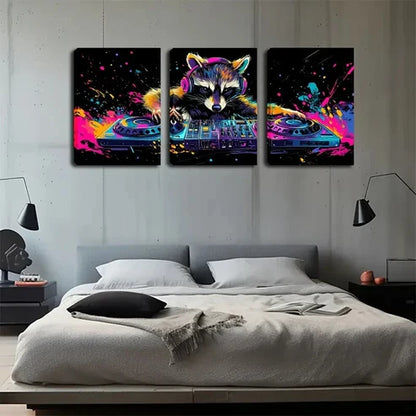 3pcs Animal Kingdom, Wonderful Music in Trendy  Wall Art Set Canvas Unframed - High Quality Print 100% Australian Made Wall Canvas - Bella Home Decor
