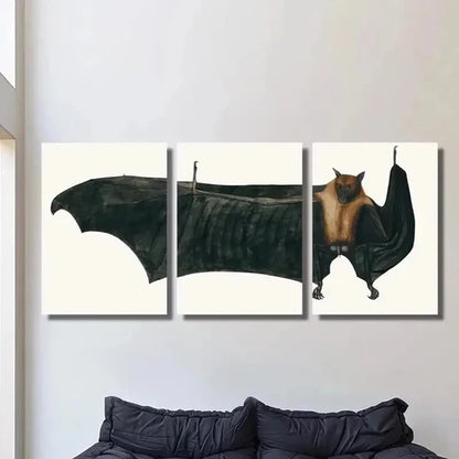3pcs Large Gothic Creature Halloween Bat  Wall Art Set Canvas Unframed - High Quality Print 100% Australian Made Wall Canvas