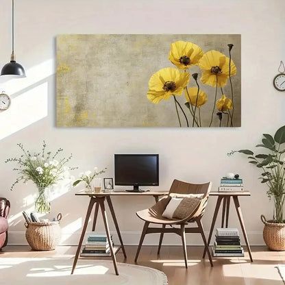 Minimalistic Background Stcems Wall Art Canvas Office Home Room Framed 120x60cm - Bella Home Decor