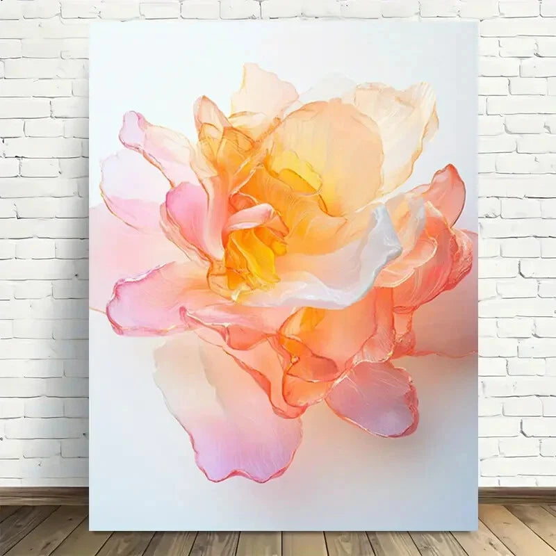 Beautiful Elegant Floral Modern Vintage Painting 40x60cm Metal Print Ready to Hang - Bella Home Decor