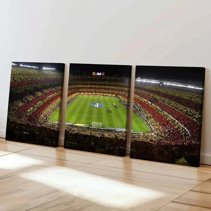 3pcs Football Match Football Stadium Wall Art Set Canvas Framed 60x90cm - High Quality Print 100% Australian Made Wall Canvas Ready to Hang - Bella Home Decor
