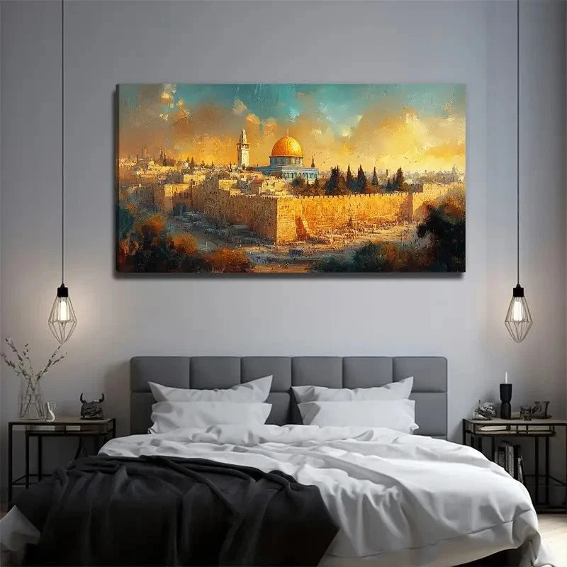 Golden Is A Building Wall Art Canvas Office Home Room Framed 120x60cm