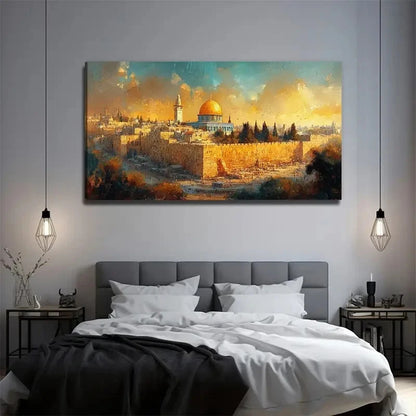 Golden Is A Building Wall Art Canvas Office Home Room Framed 120x60cm