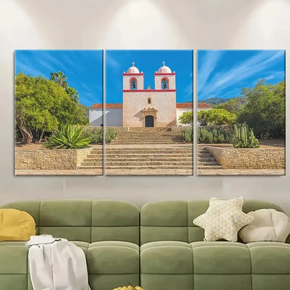 3pcs Lovers Santa Barbara Mission Perfect Wall Art Set Canvas Framed 40x60cm - High Quality Print 100% Australian Made Wall Canvas Ready to Hang - Bella Home Decor