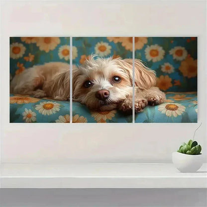3pcs Lazy Daisy Fine Dog Print Wall Art Canvas Unframed - High Quality Print 100% Australian Made Wall Canvas - Bella Home Decor
