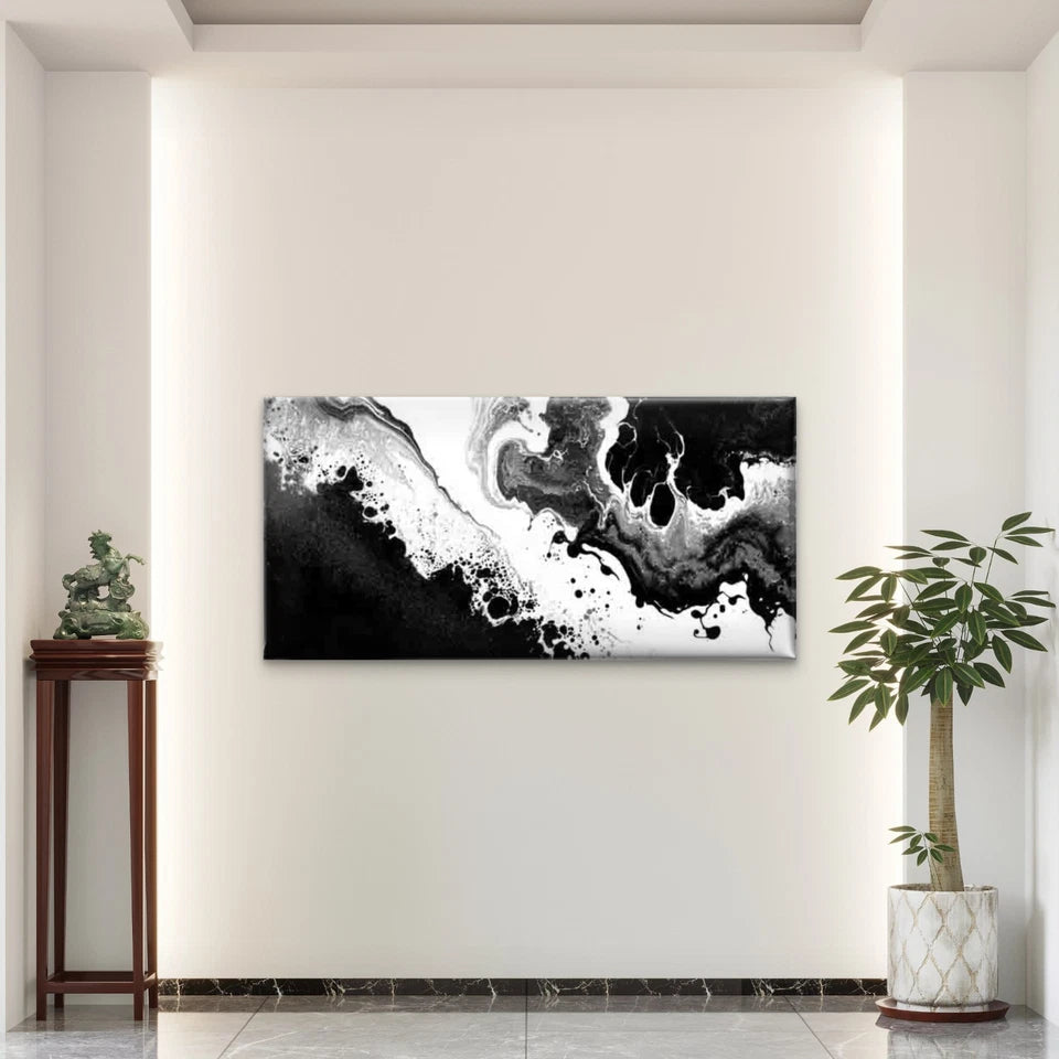 Featuring a Striking Abstract Wall Art Canvas Office Home Room Framed 120x60cm