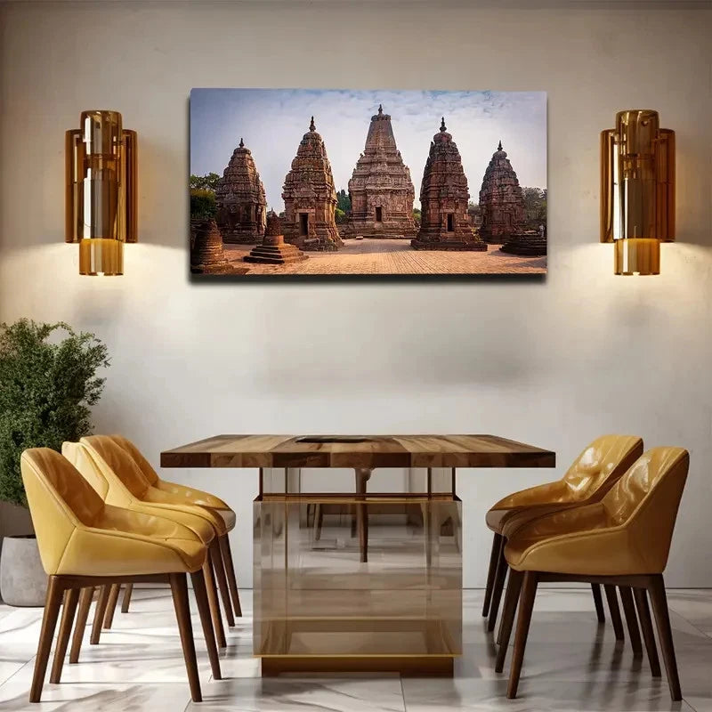 Southeast Asian Temple Wall Art Canvas Office Home Room Framed 120x60cm