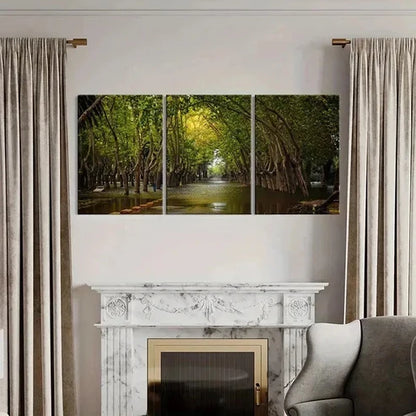 3pcs Greenway Nature Trees and Road Wall Art Canvas Unframed - High Quality Print 100% Australian Made Wall Canvas