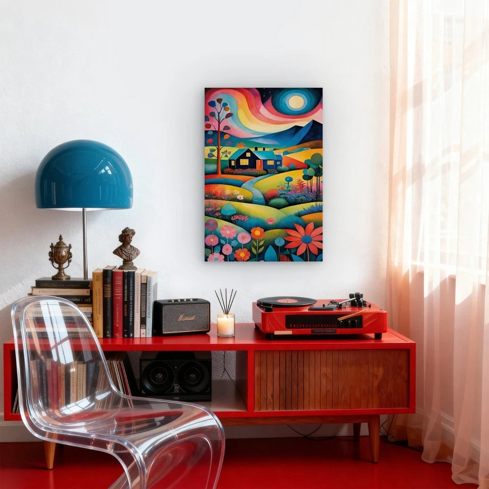 Colorful Countryside Landscape Metal Print Ready to Hang