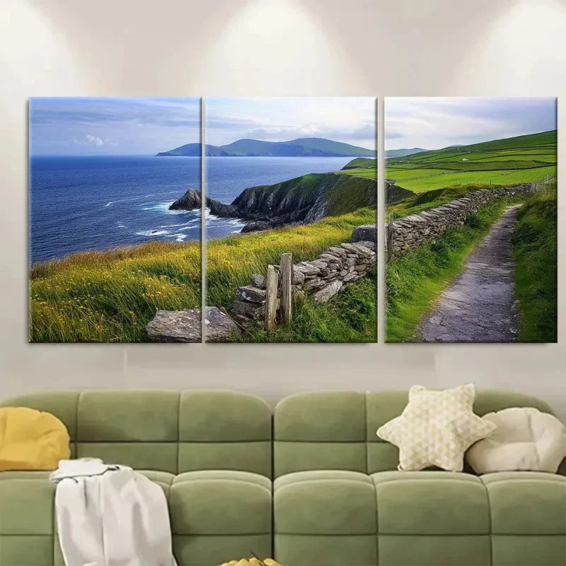 3pcs Dingle Peninsula Transform Your Perfect Wall Art Set Canvas Framed 40x60cm - High Quality Print 100% Australian Made Wall Canvas Ready to Hang - Bella Home Decor
