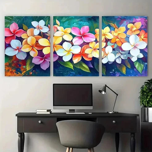 3pcs Thailand Asian Travel Floral Decor Wall Art Canvas Unframed – High Quality Print 100% Australian Made Wall Canvas