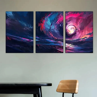3pcs spiral vortex Wall Art Set Canvas Framed 40x60cm - High Quality Print 100% Australian Made Wall Canvas Ready to Hang