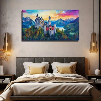 Beautiful Castle Decoration Wall Art Canvas Office Home Room Framed 120x60cm