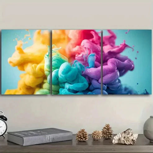 3pcs Color in the Painting Beautiful Different Wall Art Set Canvas Unframed - High Quality Print 100% Australian Made Wall Canvas - Bella Home Decor