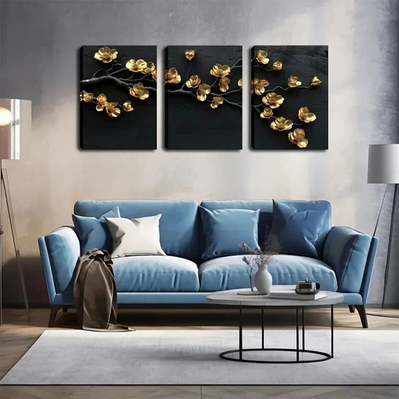 3pcs Magnolia Flower Design Deco Perfect Wall Art Set Canvas Framed 50x70cm - High Quality Print 100% Australian Made Wall Canvas Ready to Hang - Bella Home Decor