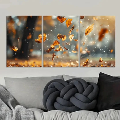 3pcs "Whisper of Leaves in the Breeze" Autumn Wall Art Set Canvas Framed 40x60cm - High Quality Print 100% Australian Made Wall Canvas Ready to Hang