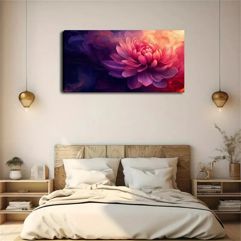 Abstract Style Flower Beautiful Wall Art Canvas Office Home Room Framed 120x60cm - Bella Home Decor