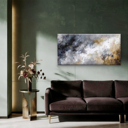 Abstract Flow Neutral Tones Wall Art Canvas Office Home Room Framed 120x60cm - Bella Home Decor