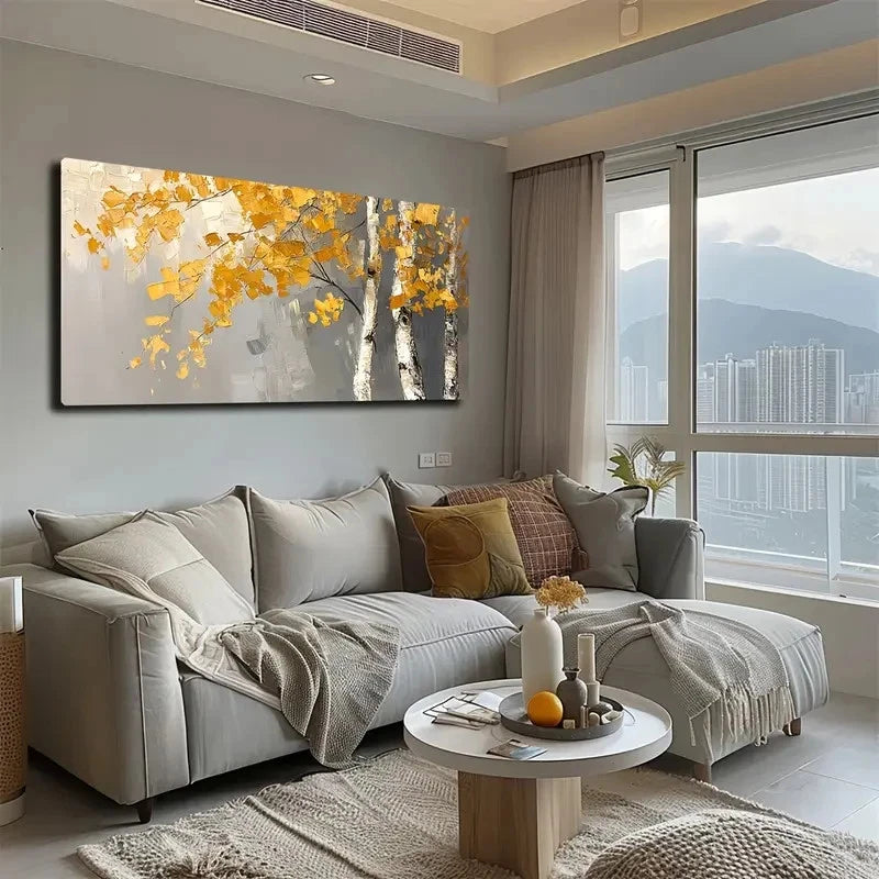 Showing Leaves On Branches Wall Art canvas office home room framed 120x60cm
