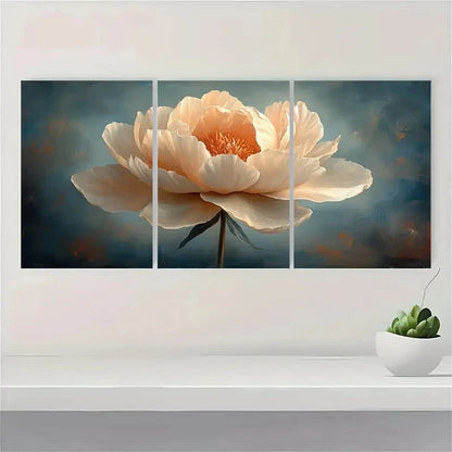 3pcs Vintage Peony Art Flower TH   Wall Art Set Canvas Framed 40x60cm - High Quality Print 100% Australian Made Wall Canvas Ready to Hang - Bella Home Decor