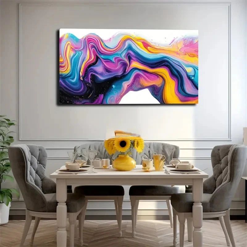 Rich Colors That Blend And Flow Wall Art Canvas Office Home Room Framed 120x60cm