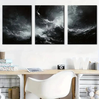 3pcs Abstract Waves And Splashes Perfect Wall Art Set Canvas Framed 40x60cm - High Quality Print 100% Australian Made Wall Canvas Ready to Hang - Bella Home Decor