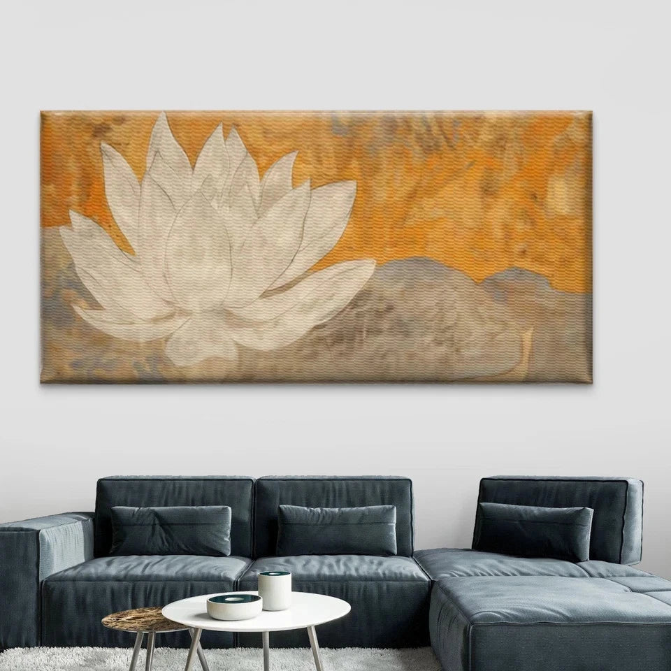 Abstract for Lotus Flower Wall Art Canvas Office Home Room Framed 120x60cm