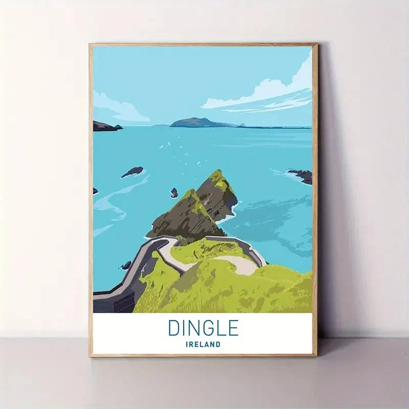 Dingle Peninsula Ireland Coastal Landscape Ocean Travel Poster Print Wall Art