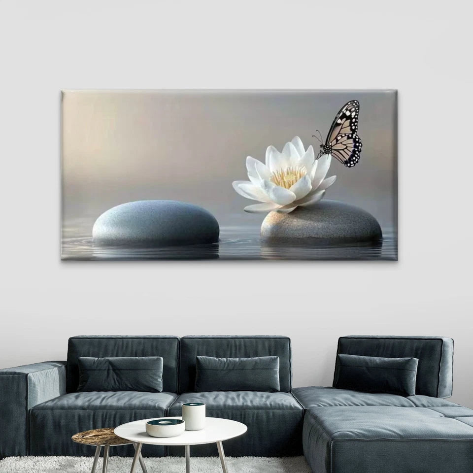 Harmony on the Water Wall Art Canvas Office Home Room Framed 120x60cm