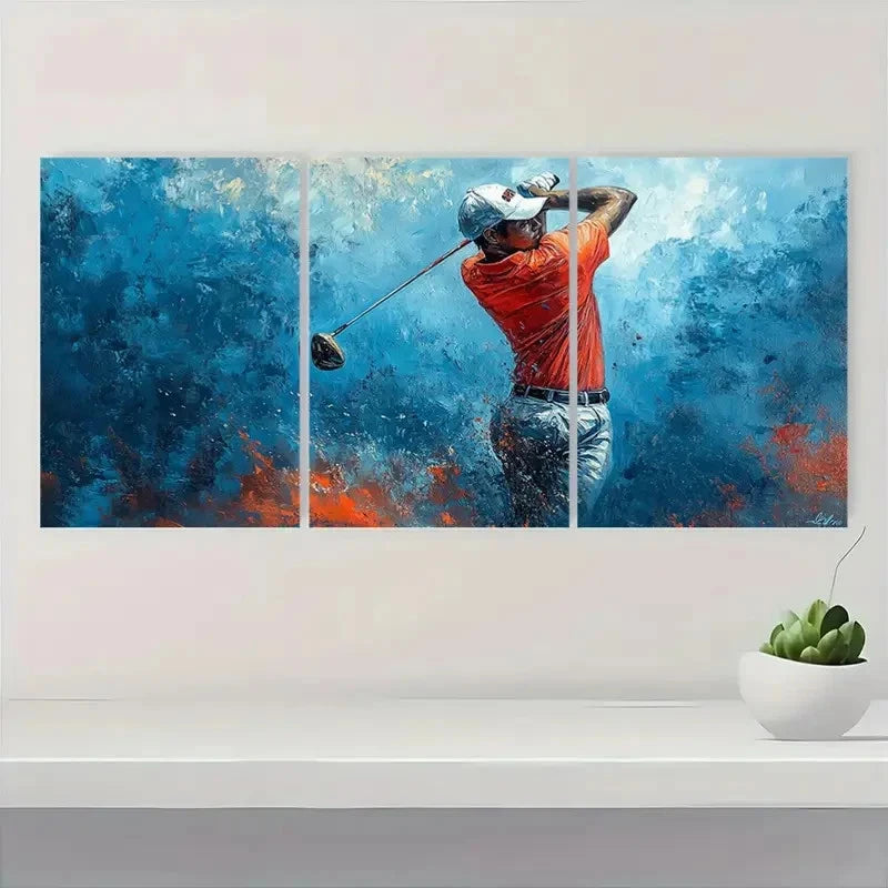 3pcs Blue & Orange Dynamic Design F    Wall Art Set Canvas Framed 60x90cm - High Quality Print 100% Australian Made Wall Canvas Ready to Hang - Bella Home Decor