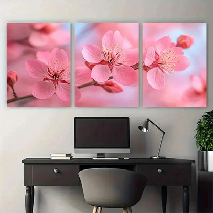 3pcs Delicate Floral Spring Decor Perfect Wall Art Set Canvas Framed 50x70cm - High Quality Print 100% Australian Made Wall Canvas Ready to Hang - Bella Home Decor