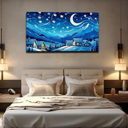 Starry Night Sky Wall Art Canvas Office Home Room Framed 120x60cm