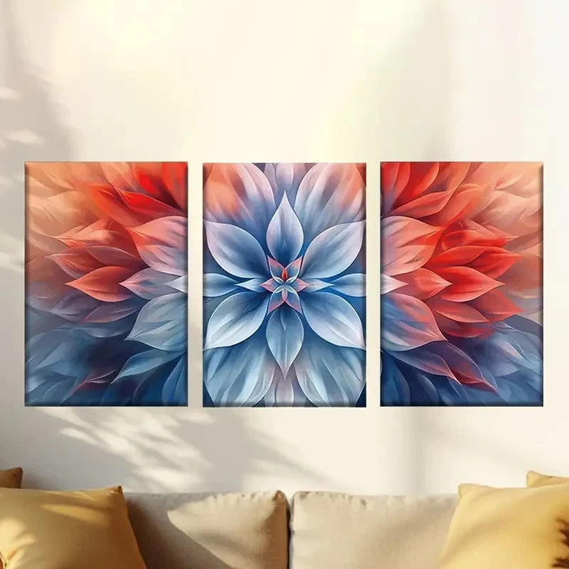 3pcs Colorful Abstract Mandala Wall Art Set Canvas Framed 40x60cm - High Quality Print 100% Australian Made Wall Canvas Ready to Hang - Bella Home Decor