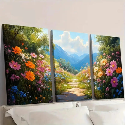 3pcs Flower Art Nature Art Garden ET     Wall Art Set Canvas Framed 40x60cm - High Quality Print 100% Australian Made Wall Canvas Ready to Hang - Bella Home Decor