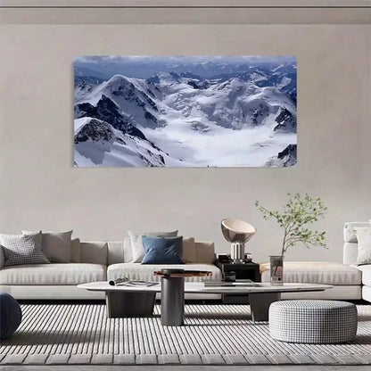Switzerland Snowy Mountains Wall Art Canvas Office Home Room Framed 120x60cm - Bella Home Decor