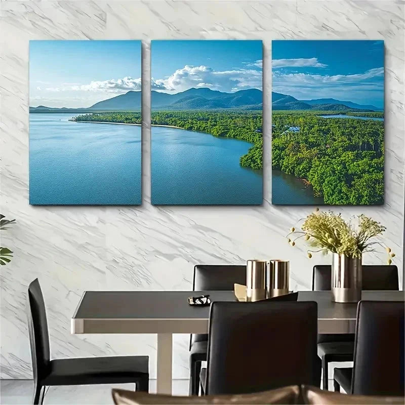 3pcs Cairns Travel Nature Beauty Perfect Wall Art Set Canvas Framed 50x70cm - High Quality Print 100% Australian Made Wall Canvas Ready to Hang - Bella Home Decor