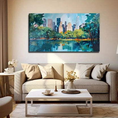 Cityscape Modern Perfect Wall Art Canvas Office Home Room Framed 120x60cm