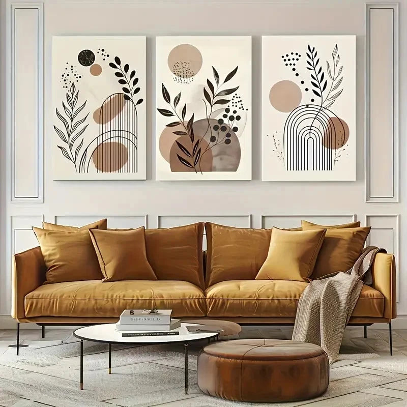 3pcs Creative Design - Modern  Bohemian  Wall Art Set Canvas Framed 50x70cm - High Quality Print 100% Australian Made Wall Canvas Ready to Hang - Bella Home Decor