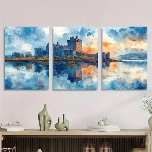 3pcs Dungaree Castle & Kinnara Castle Wall Art Canvas Unframed - High Quality Print 100% Australian Made Wall Canvas - Bella Home Decor