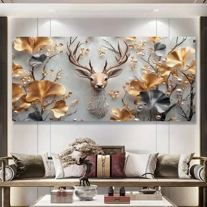 Decoration Retro Xinglin Deer Wall Art Canvas Office Home Room Framed 120x60cm