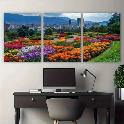 3pcs Botanical Garden Scene Vibrant Perfect Wall Art Set Canvas Framed 50x70cm - High Quality Print 100% Australian Made Wall Canvas Ready to Hang - Bella Home Decor