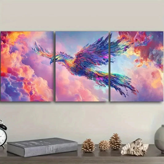 3pcs A beautiful phoenix Wall Art Set Canvas Framed 50x70cm - High Quality Print 100% Australian Made Wall Canvas Ready to Hang