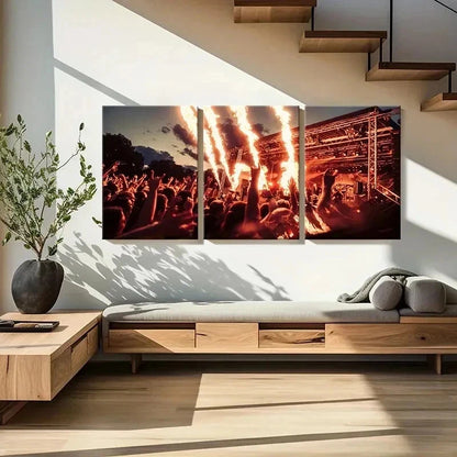 3pcs Band Performance Scene Decoration Wall Art Set Canvas Framed 60x90cm - High Quality Print 100% Australian Made Wall Canvas Ready to Hang - Bella Home Decor