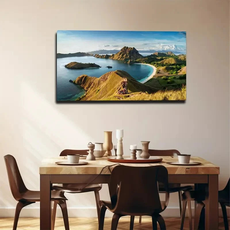 Komodo Dragon Island Wall Art Canvas Office Home Room Framed 120x60cm
