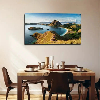 Komodo Dragon Island Wall Art Canvas Office Home Room Framed 120x60cm